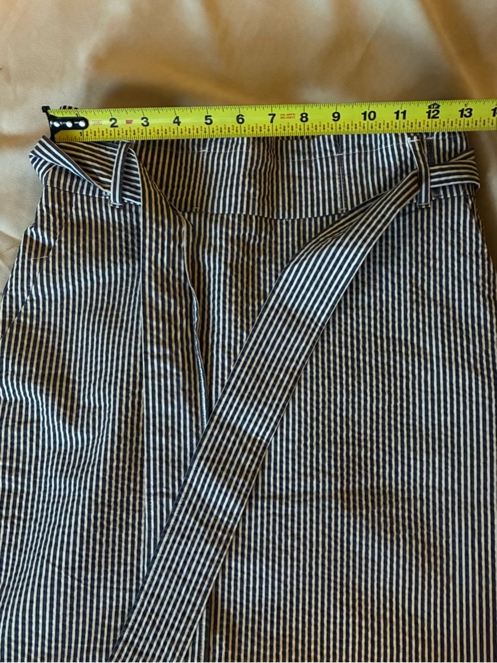 Ann Taylor Black and White Striped Tie-Waist Pencil Skirt - Picture 9 of 11